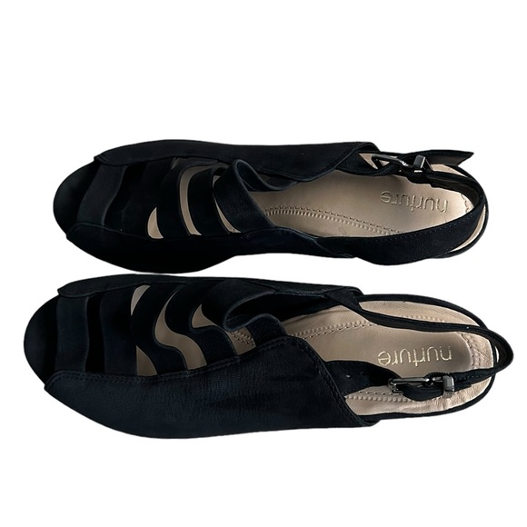 Nurture Women Black Slingback 2.5" Heel Caged Shoes Office Casual 8.5M - Picture 4 of 9